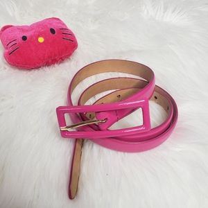 DKNY hot pink leather belt